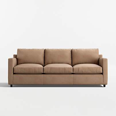 Barrett II 91" Leather Track Arm Queen Sleeper Sofa