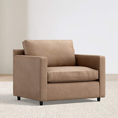 Barrett II 43.5" Leather Track Arm Chair and a Half