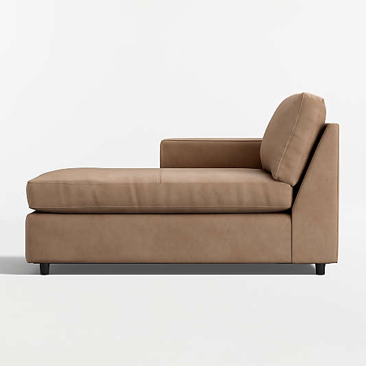 Barrett II Leather Left-Arm Chaise Lounge Sectional Piece