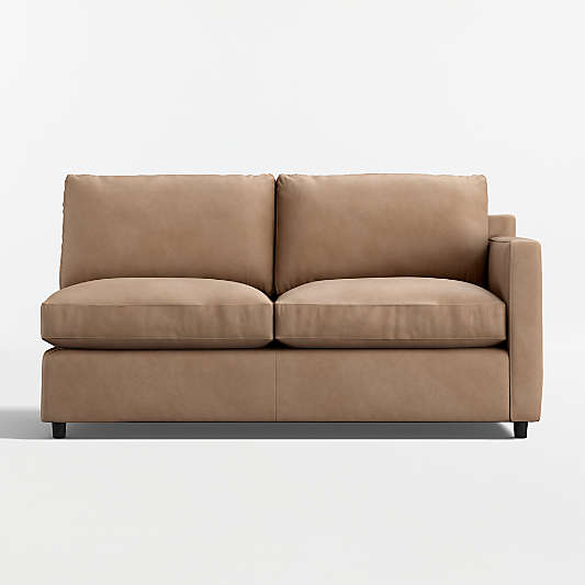 Barrett II Leather Right-Arm Apartment Sofa Sectional Piece