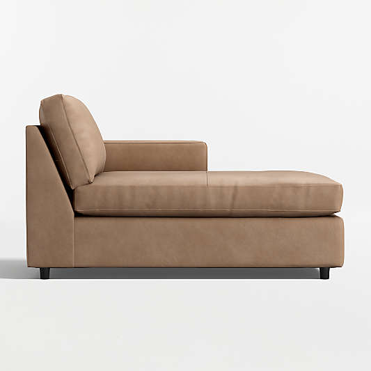 Barrett II Leather Right-Arm Chaise Lounge Sectional Piece