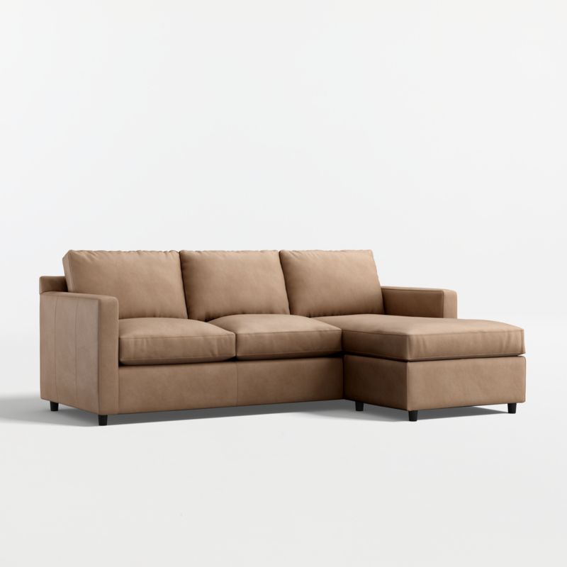 Barrett II 91" Leather Right-Arm Storage Chaise Lounge Sectional Sofa - image 7 of 11