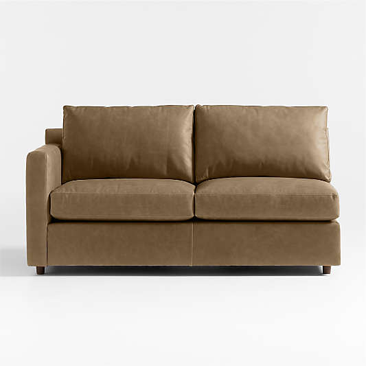 Barrett II Leather Left-Arm Apartment Sofa Sectional Piece