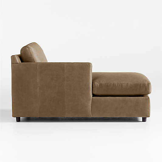 Barrett II Leather Left-Arm Chaise Lounge Sectional Piece