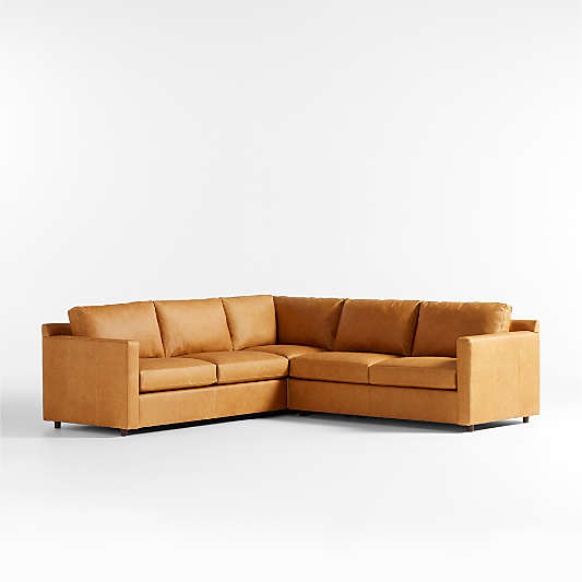 Barrett II Leather 3-Piece Leather L-Shaped Sectional Sofa