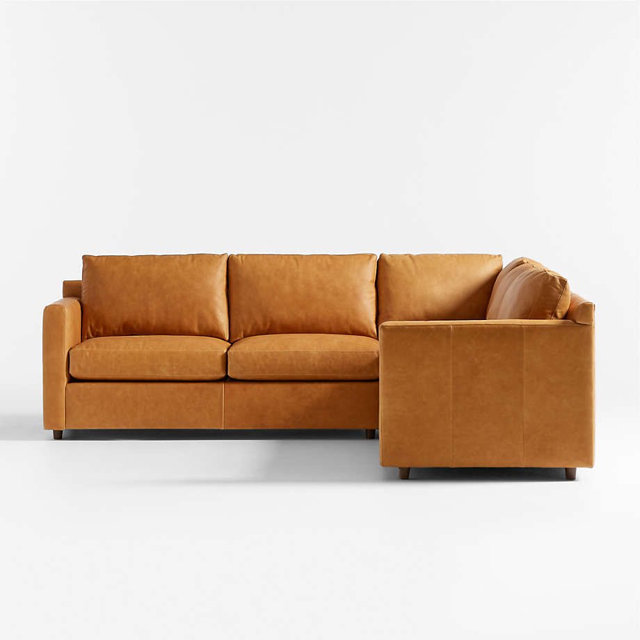 Barrett II Leather 3Piece Leather Corner Sectional Sofa + Reviews