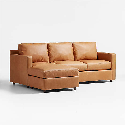 Barrett II Left-Arm Leather Lounger Sectional Sofa