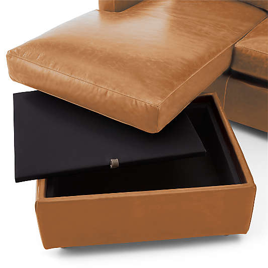 Barrett II 91" Left-Arm Leather Lounger Sectional Sofa