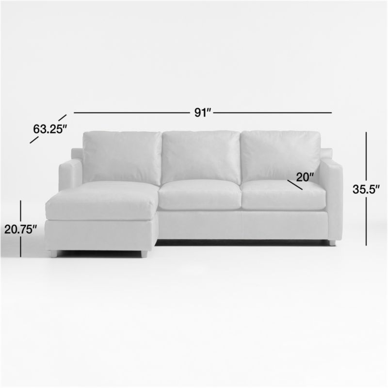 Barrett II Left-Arm Leather Lounger Sectional Sofa | Crate & Barrel