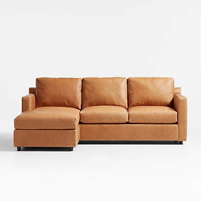 Leather couch with outlet lounger