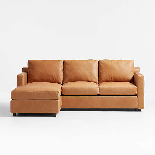 Barrett II Left-Arm Leather Lounger Sectional Sofa