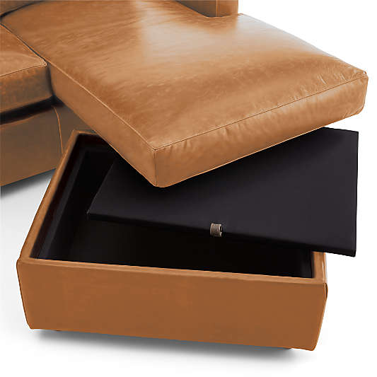 Barrett II 91" Right-Arm Leather Lounger Sectional Sofa