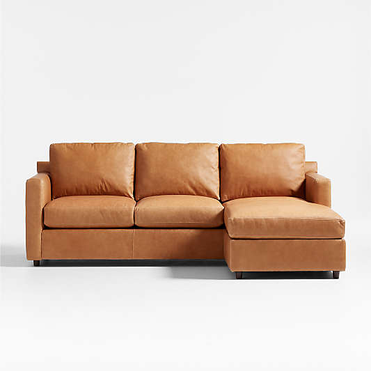 Barrett II Right-Arm Leather Lounger Sectional Sofa