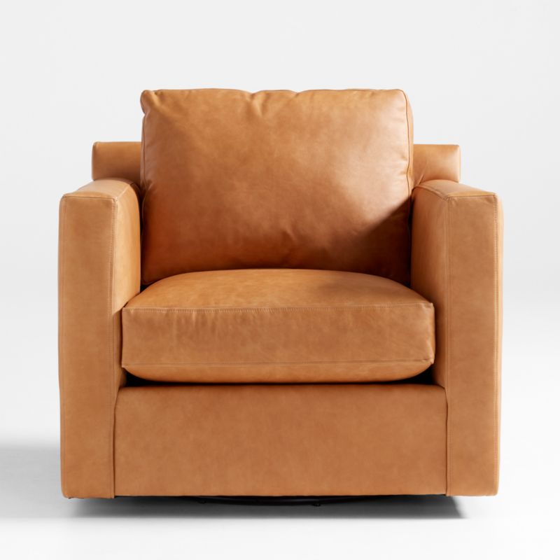 Barrett II Leather Track Arm Swivel Chair - image 3 of 7