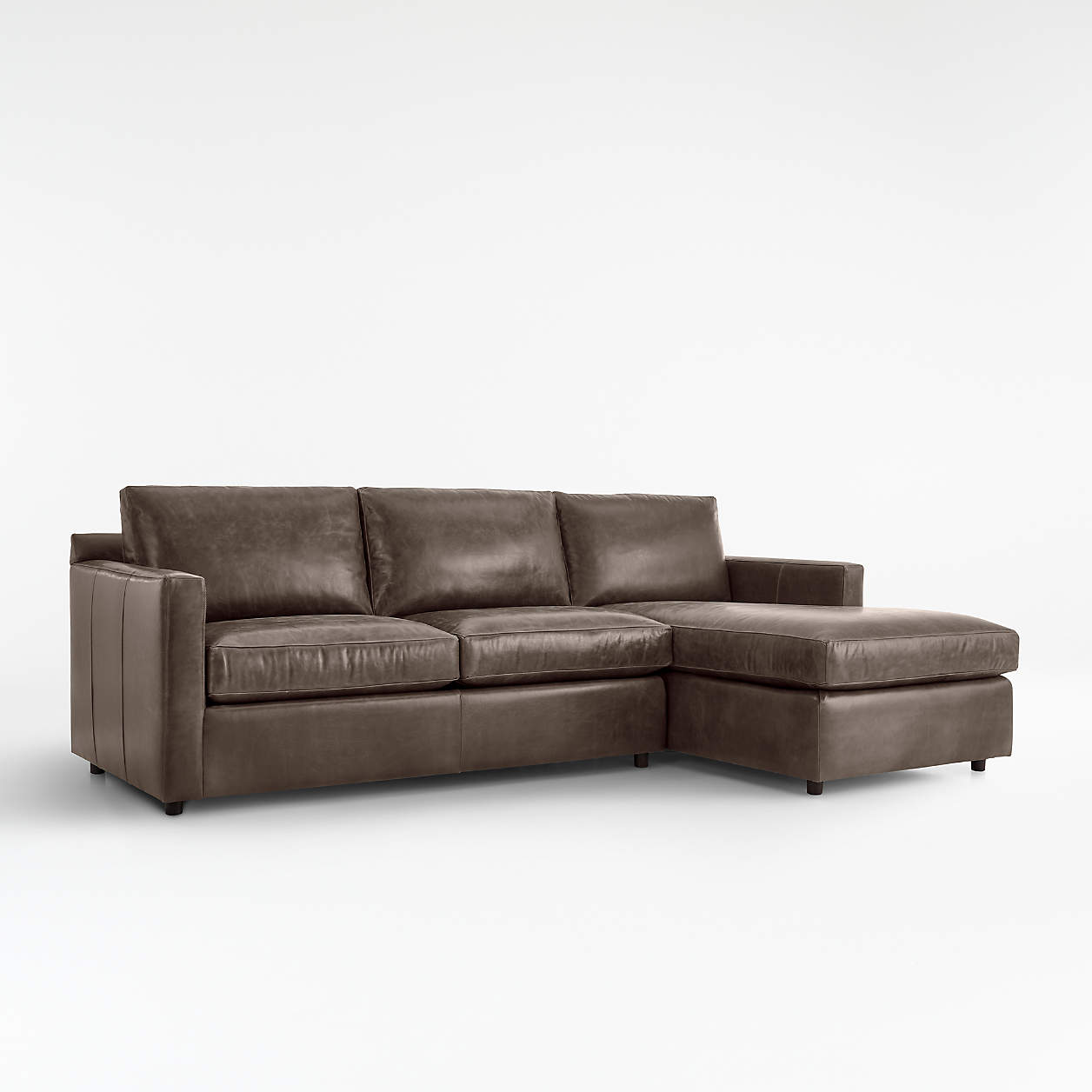 Barrett Leather 2Piece Right Arm Chaise Sectional + Reviews Crate