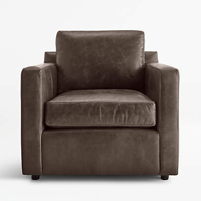 crate and barrel leather arm chair