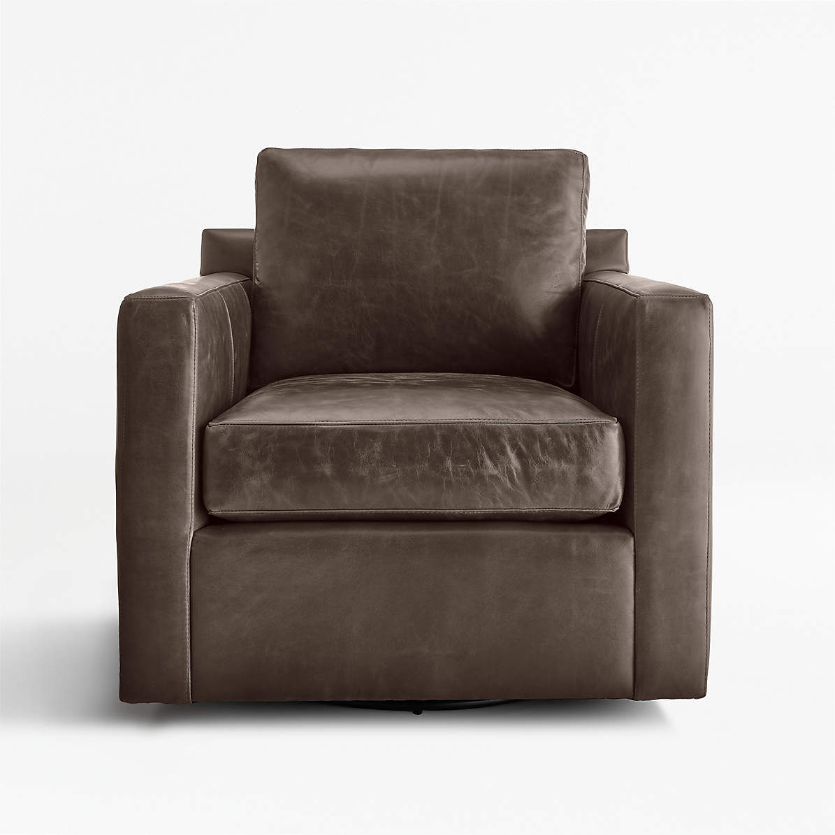 Barrett Leather Track Arm Swivel Chair Crate And Barrel Barrett Leather Track Arm Swivel Chair Crate And Barrel
