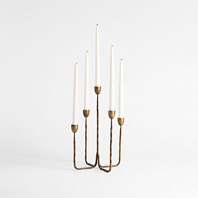 View Barteau Antique Brass Candelabra details