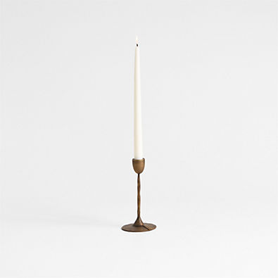 View Barteau Small Brass Taper Candle Holder 7" details