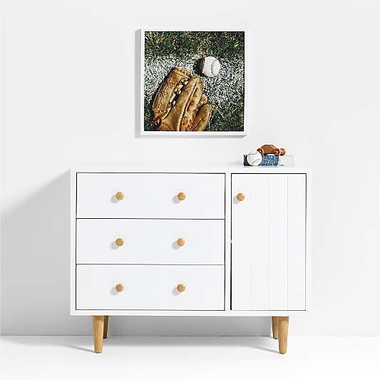 Baseball Mitt Framed Wall Art Print