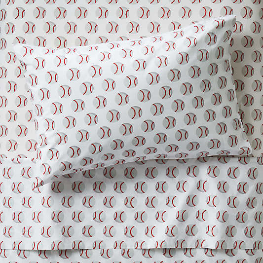 Organic Baseball Twin Sheet Set