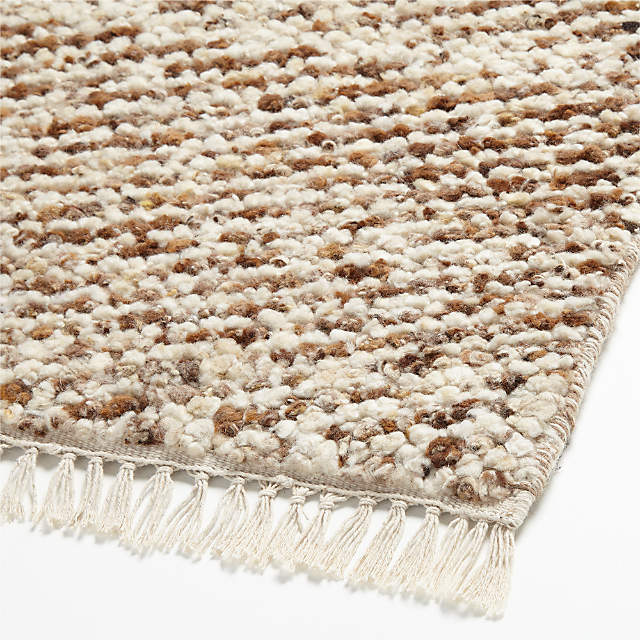 Orly Wool Blend Textured Ivory Rug Swatch 12x18