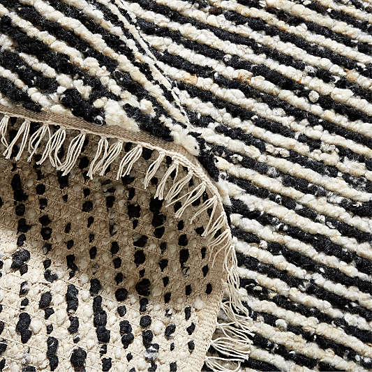 Basel Wool Hand-Knotted Black Area Rug