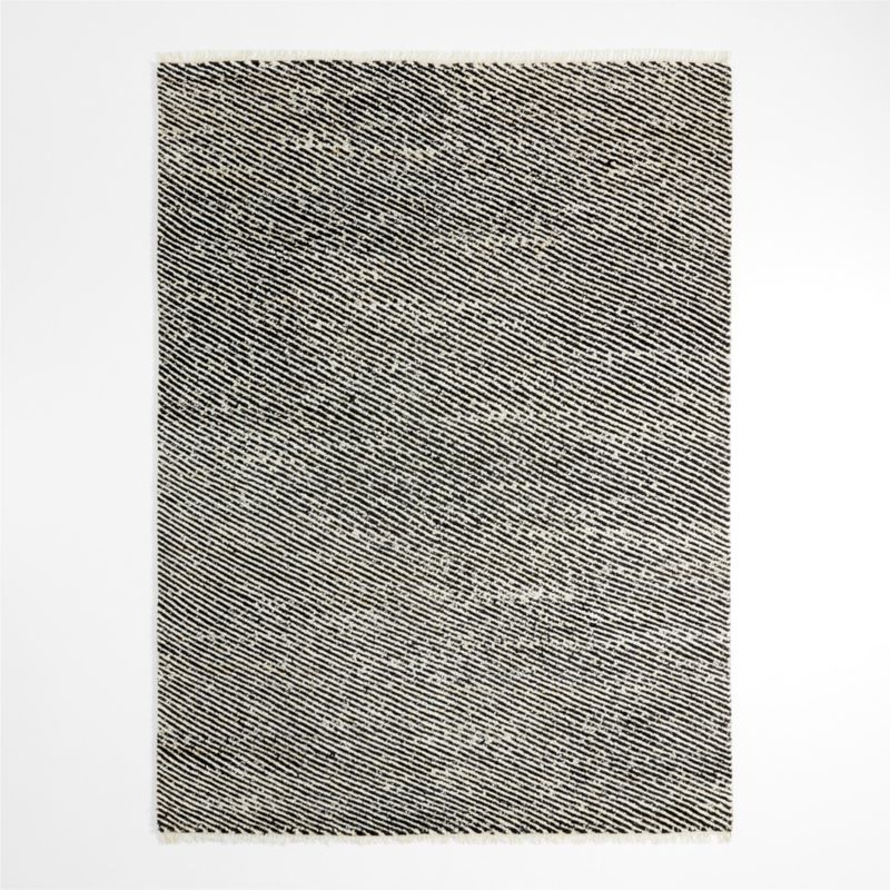 Basel Wool Black Rug Swatch 12"x18"