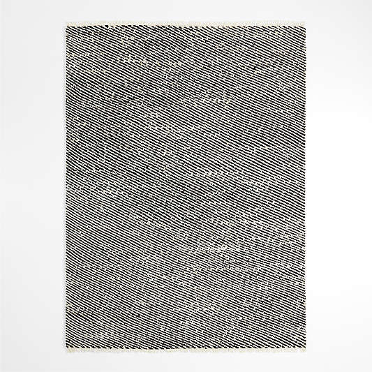 Basel Wool Black Rug Swatch 12"x18"