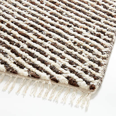 Orly Wool Blend Textured Ivory Rug Swatch 12x18