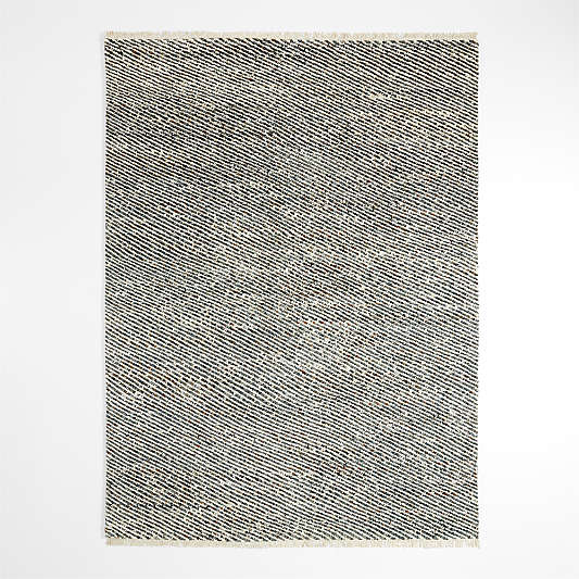 Basel Wool Hand-Knotted Blue and Sage Green Area Rug 6'x9'