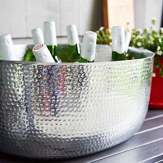 Bash Silver Beverage Tub with Stainless Steel Stand
