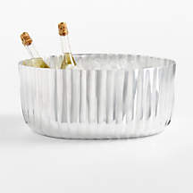 Bash Fluted Silver Beverage Tub + Reviews | Crate & Barrel