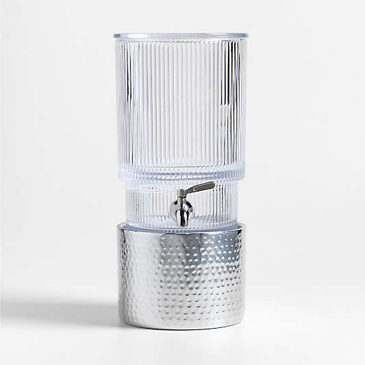 Atwell 1.7-Gallon Ribbed Glass Drink Dispenser with Bash Stand Set