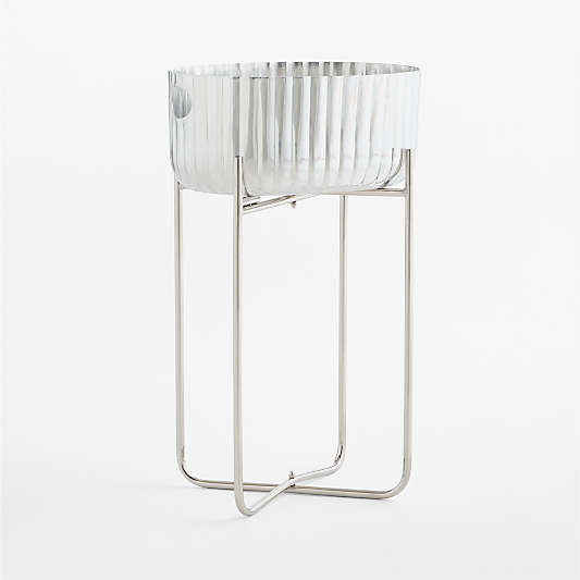 Bash Fluted Beverage Tub with Stainless Steel Stand