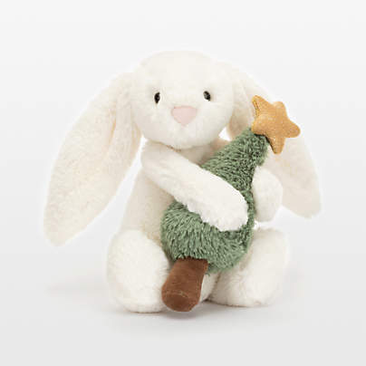Jellycat Bashful Bunny with Christmas Tree Kids Stuffed Animal
