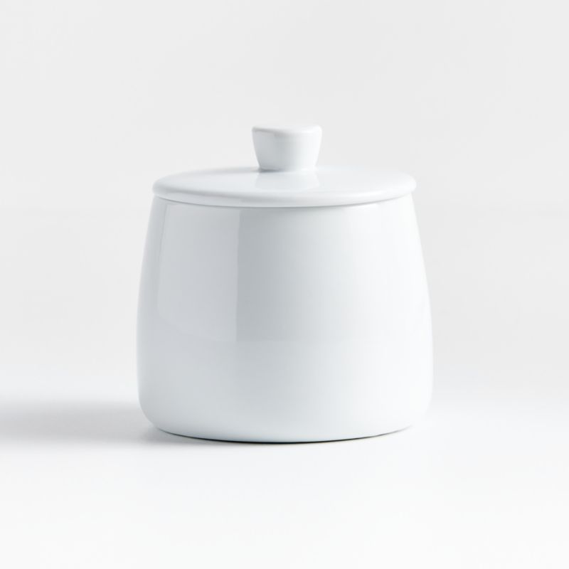 White Ceramic Sugar Bowl