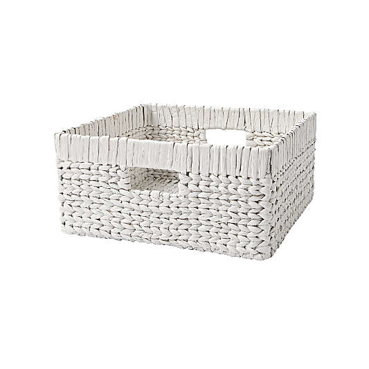 White Wicker Large Changing Table Basket