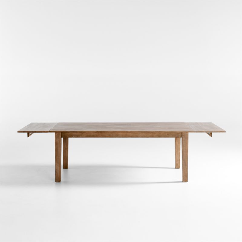 Basque 82"-118" Weathered Light Brown Solid Wood Extendable Dining Table