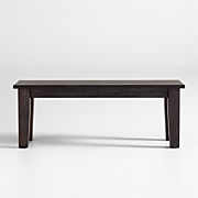 Basque 84" Light Brown Wood Bench with Natural Cushion