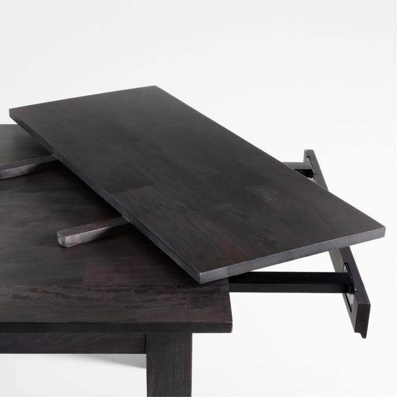 Basque 82"-118" Charcoal Grey Wood Extendable Rectangular Dining Table