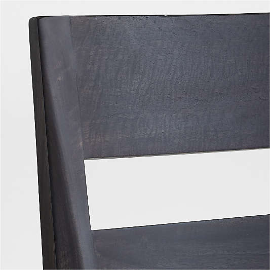 Basque Charcoal Grey Wood Dining Chair with Camel Cushion