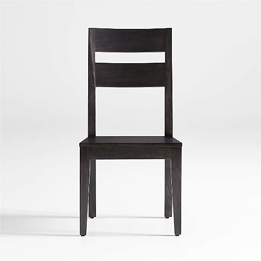 Basque Charcoal Grey Wood Dining Side Chair