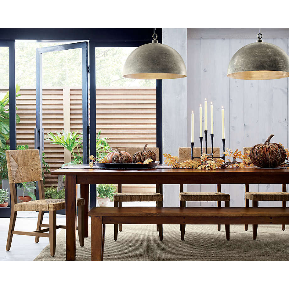 crate and barrel basque honey dining table