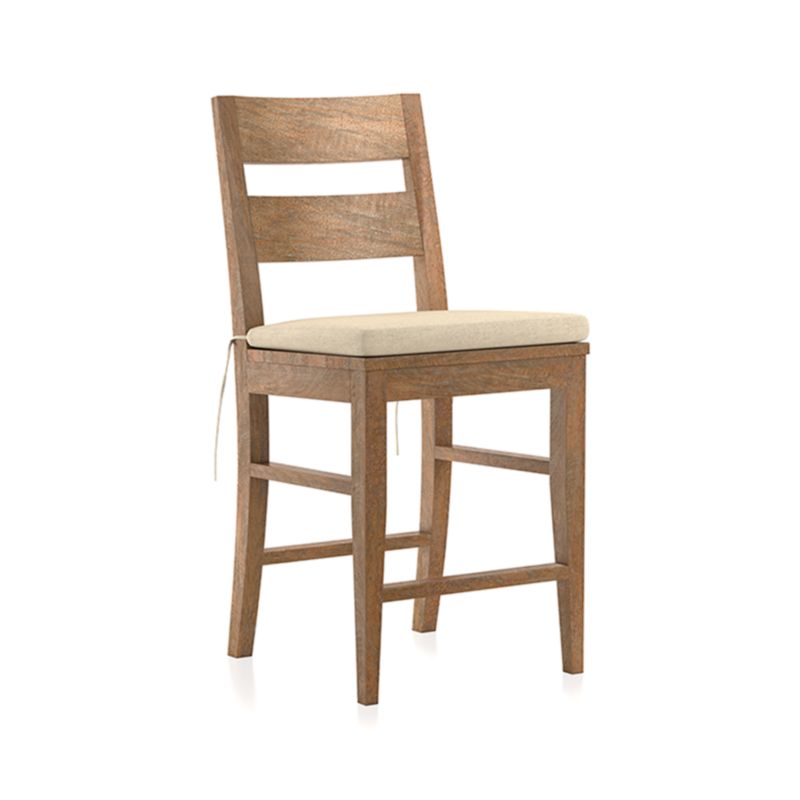 Basque 24" Light Brown Solid Wood Counter Stool