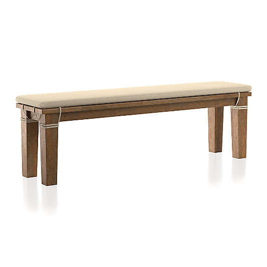 Basque 62" Light Brown Solid Wood Dining Bench