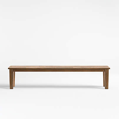 Basque 84" Light Brown Solid Wood Dining Bench