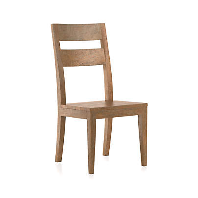 Basque Light Brown Solid Wood Dining Side Chair