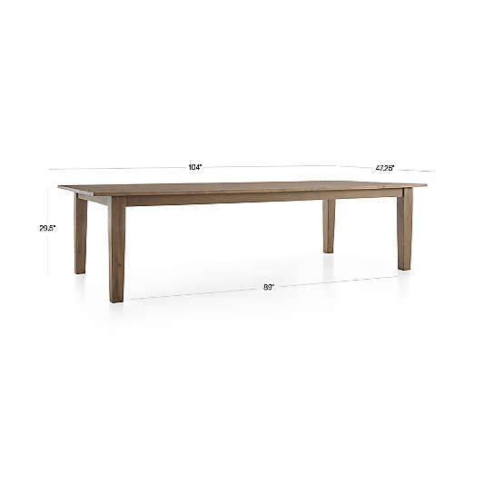 Basque 104" Weathered Light Brown Solid Wood Dining Table