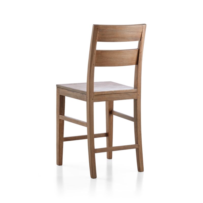 Basque Light Brown Wood Counter Stool with Natural Cushion - image 6 of 7